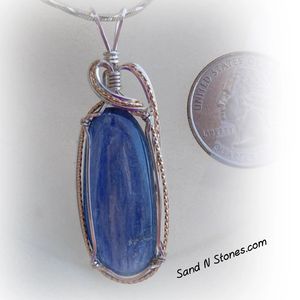 Kyanite wire wrapped gemstone pendant