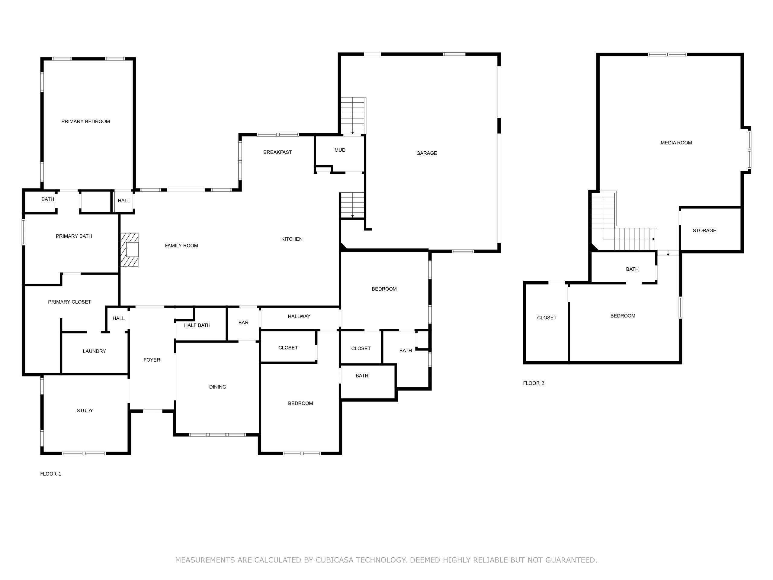 Floorplan with interior wall detail. Measurement service in Nashville, Franklin, Brentwood.
