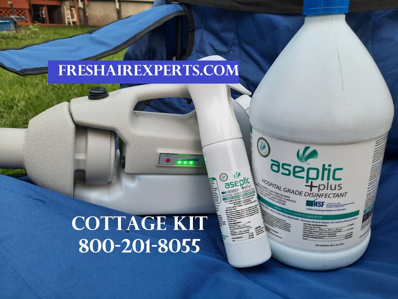 Disinfectant kits for gyms, homes, offices, vehicles. 10 minute dwell remains 30 days. Pet Safe.