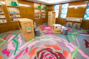 Julia Gorman contemporary art MCA Sydney the forties floral adhesive film light shades windows