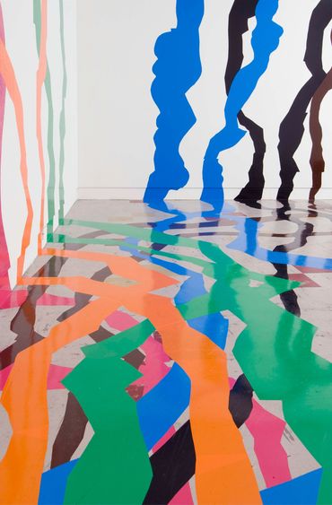 Julia Gorman contemporary art gallery wall drawing adhesive film abstract Uplands Gallery