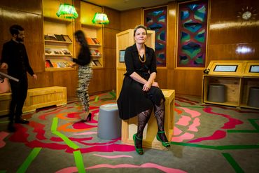 Julia Gorman contemporary art MCA Sydney the forties floral adhesive film light shades windows