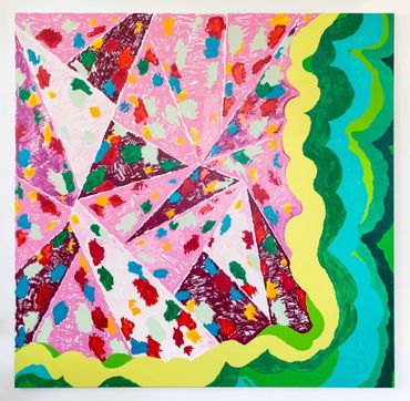 Julia Gorman oil painting contemporary art stained glass colour