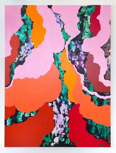 Julia Gorman oil painting contemporary art stained glass colour