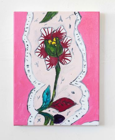 Julia Gorman oil painting contemporary art colour flower pink rose