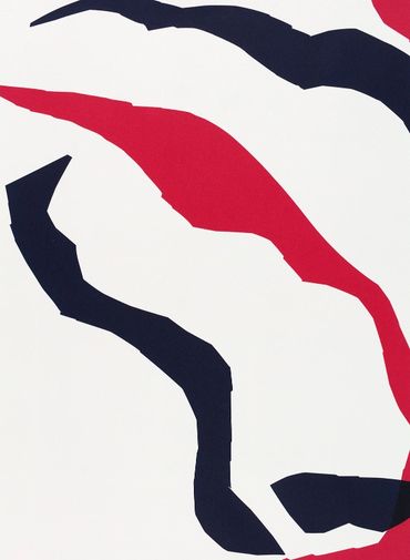 Julia Gorman contemporary art screen print abstract navy blue pink work on paper Negative Press