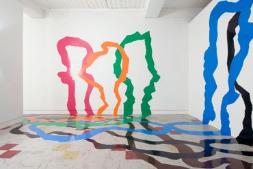 Julia Gorman contemporary art gallery wall drawing adhesive film abstract Uplands Gallery