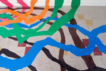 Julia Gorman contemporary art gallery wall drawing adhesive film abstract Uplands Gallery