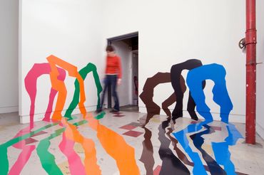 Julia Gorman contemporary art gallery wall drawing adhesive film abstract Uplands Gallery