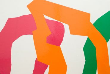 Julia Gorman contemporary art gallery wall drawing adhesive film abstract Uplands Gallery