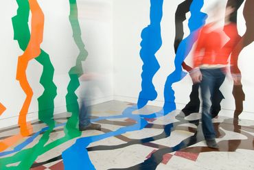 Julia Gorman contemporary art gallery wall drawing adhesive film abstract Uplands Gallery