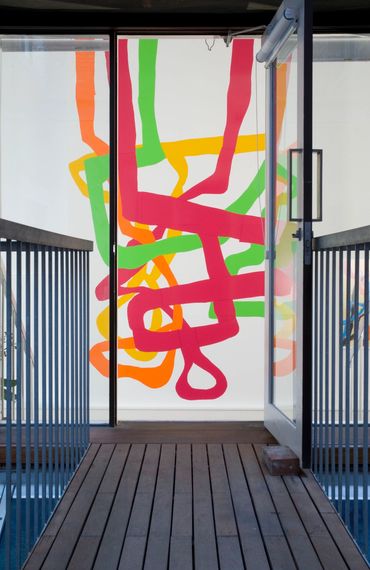 Julia Gorman contemporary art wall drawing adhesive film Uplands Gallery abstract