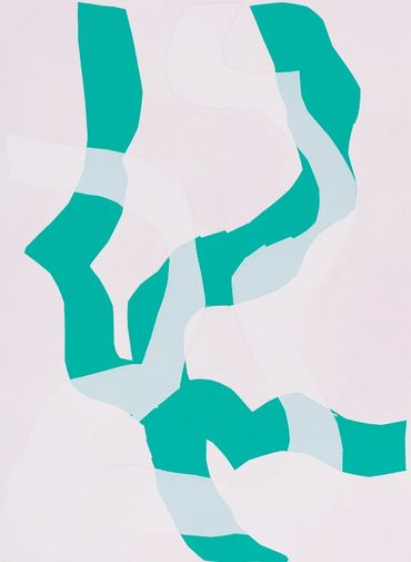 Julia Gorman contemporary art screen print abstract abstraction white green pink Negative Press