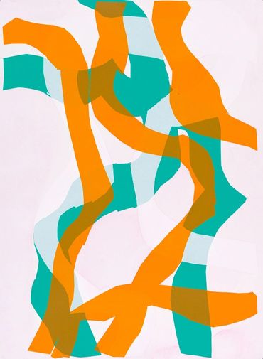 Julia Gorman contemporary art screen print abstract white green pink yellow Negative Press