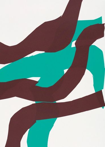 Julia Gorman contemporary art screen print abstract white green burgundy Negative Press