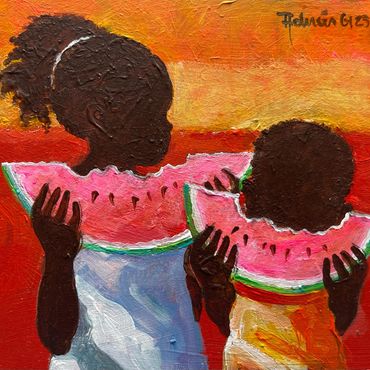 MERIENDA
Técnica: Acrílico sobre madera
Tamaño: 13.8 x 16 cm
Año: 2025