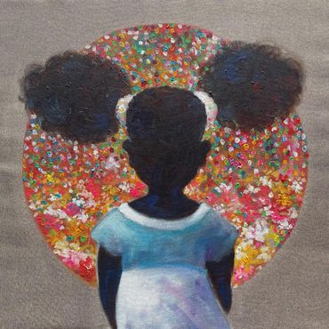 PERLITA COLOCHUDA
Acrílico sobre lienzo
Tamaño 60 x 60 cm
Año 2025
Serie “Caribe Soy…”