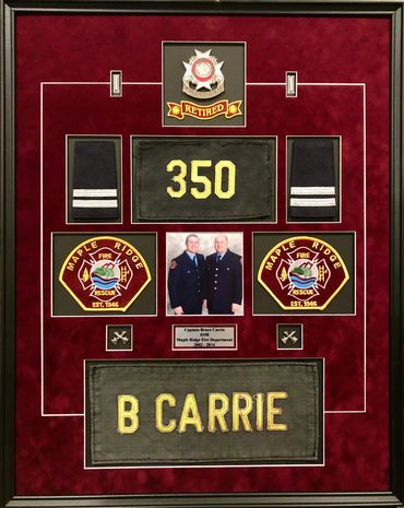Custom made Fire Department retirement display.