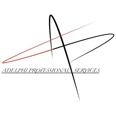 Logo for Adelphi Professional Services with stylized overlapping lines forming an 'A'.