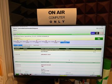 On-air computer screen.