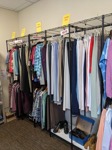 Rack of assorted sizes and styles