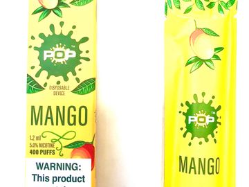 Pop Disposable Device Mango, 5 percent Nicotine Pop Disposable Vapes, 400 Puffs Each Vape device