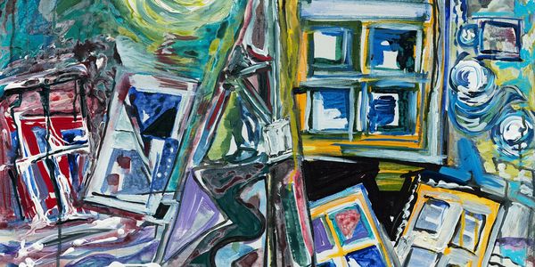 THE STUDIO/2015 30"X40"X1.5" ACRYLIC/CANVAS/FRAMED SOLD