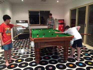 The third LP record floor in the world that we know of. A three week process with a very happy clien