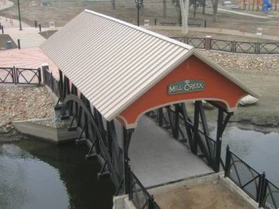 Aerial View of the Mill Creek Covered Bridge