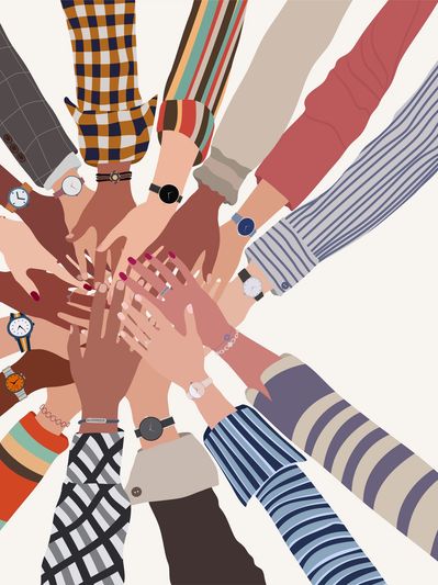 People shall hold their hands each other