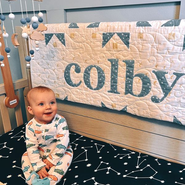 baby name quilt custom nursery design