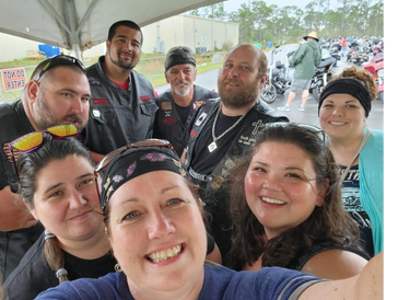 Meri'cans Motorcycle Members in Panama Beach
