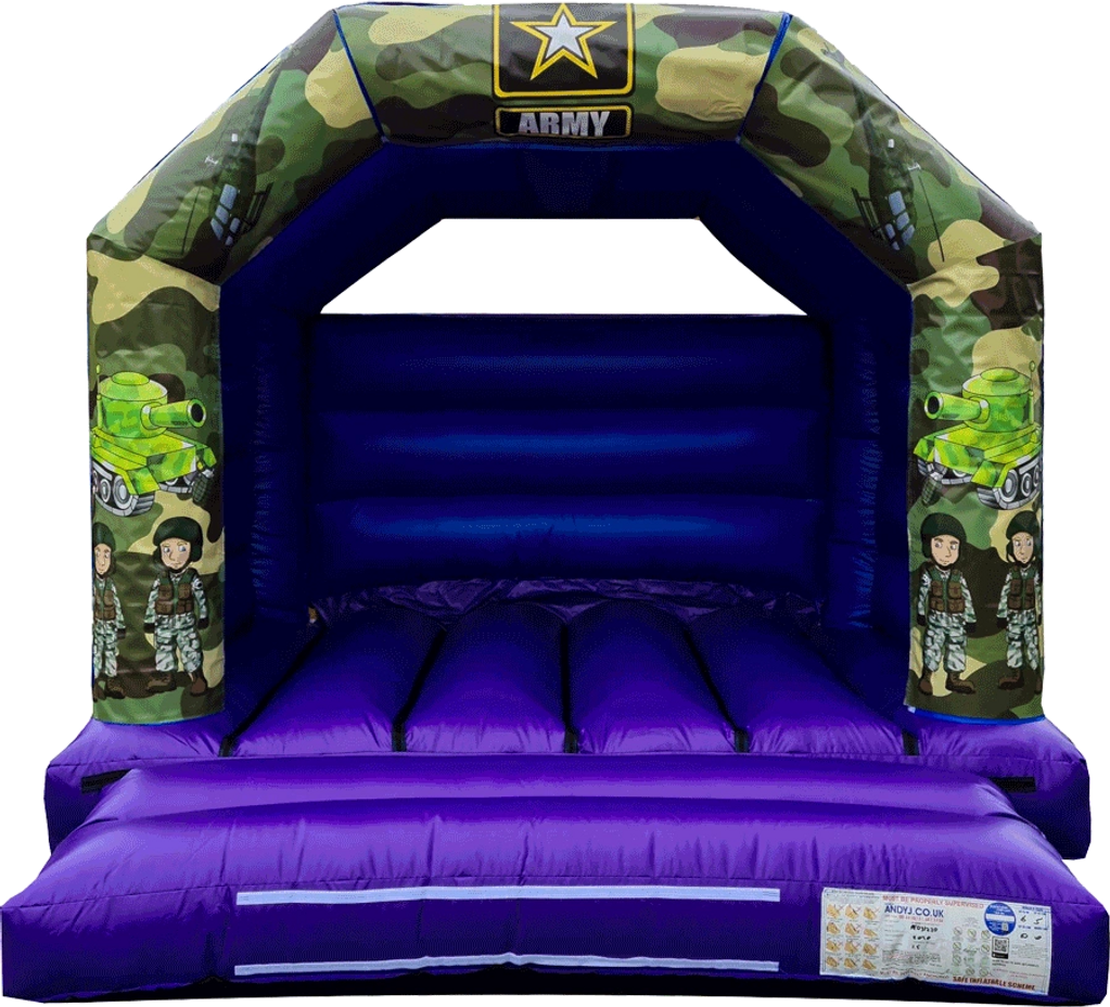 Army 12 x 12 ft bouncy castle | Abbey Bouncy Castles | www.abbeybouncycastles.com