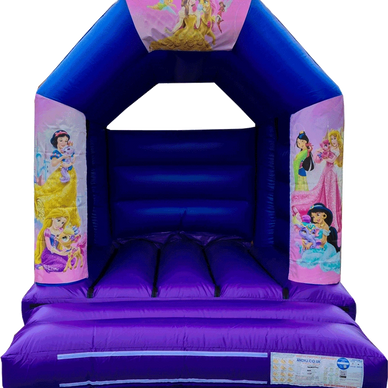 Blue Princess 10 x 12 ft bouncy castle | Abbey Bouncy Castles | www.abbeybouncycastles.com