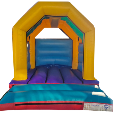 Yellow Plain 10 x 12 ft bouncy castle | Abbey Bouncy Castles | www.abbeybouncycastles.com
