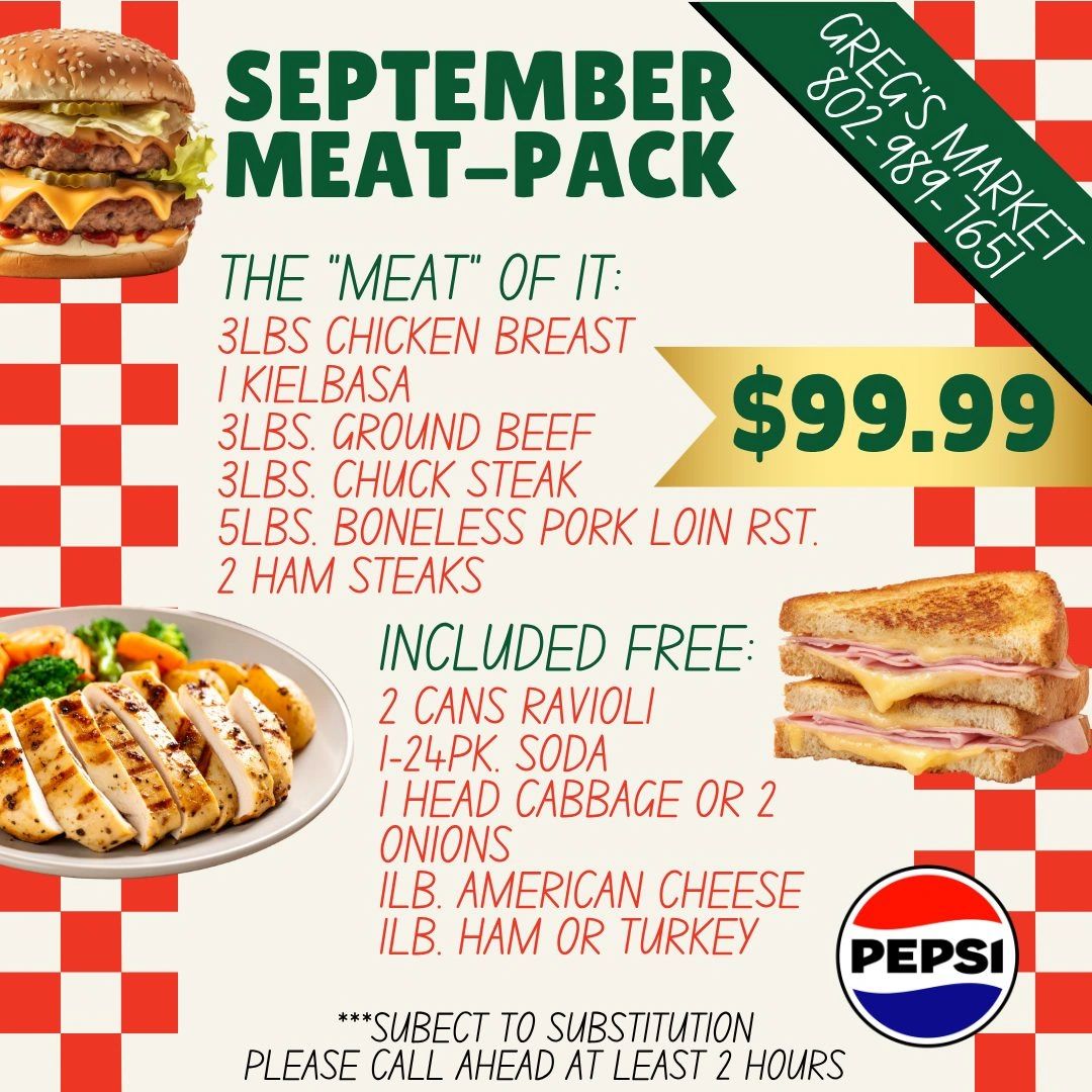 September sale
September special
September meat pack