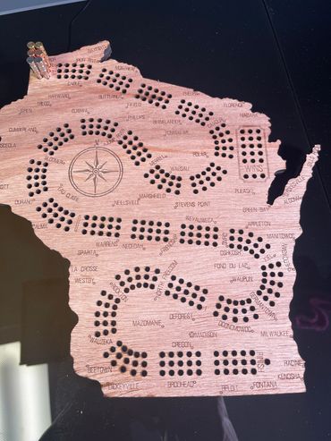 wisconsin cribbage board. $25