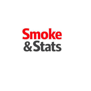 Logo of Smoke & Stats with bold red and gray text.