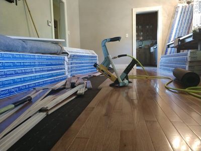 Real oak hardwood floor installation home remodel Carlson and Co