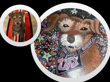 Pet Records
Crazy Lucy
Acrylic on Vinyl Record
PRICELESS
(Lucy is my dog)
:)