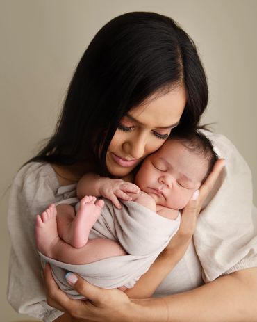 newborn baby and mama