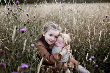 beautiful sisters at newborn session