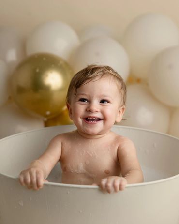 bath time after cake smash session