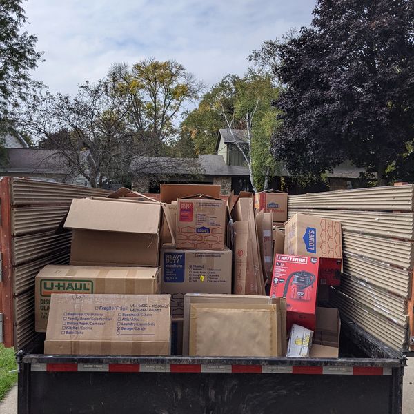 Basement junk removal for a customer in Harrison 54915 by Keep'er Movin' Junk Removal & Demolition.