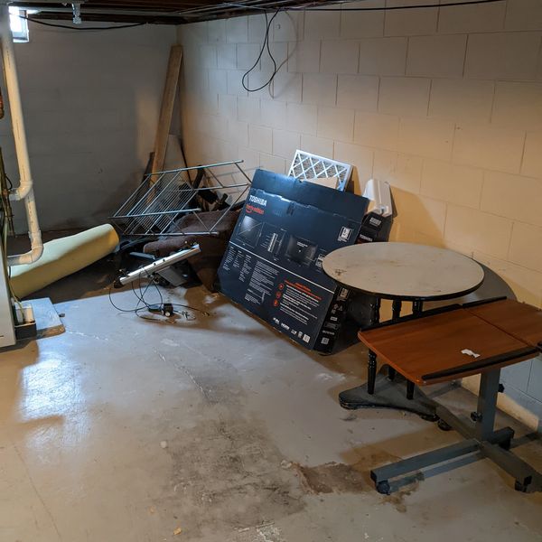 Keep'er Movin' Junk Removal and Demolition took care of this basement junk in Appleton 54911.