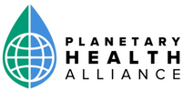 Logo of Planetary Health Alliance with globe and leaf design.