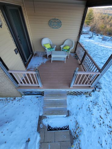 Before picture of the deck prior to installing the inlay of a bee