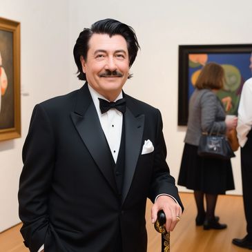 Art Dealer Brett Cutler of theatrical murder mystery script, "Murder is a Fine Art" by Jack Pachuta.