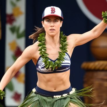 Amateur champion hula dancer Hanna Hobart of theatrical mystery "Hulas and Homicide" by Jack Pachuta