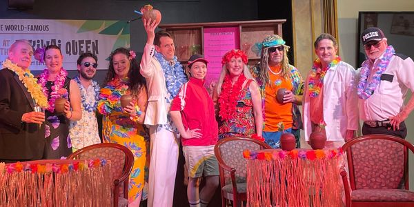 Cast of Interactive Murder Mystery Theater: Hulas and Homicide script by mystery writer Jack Pachuta